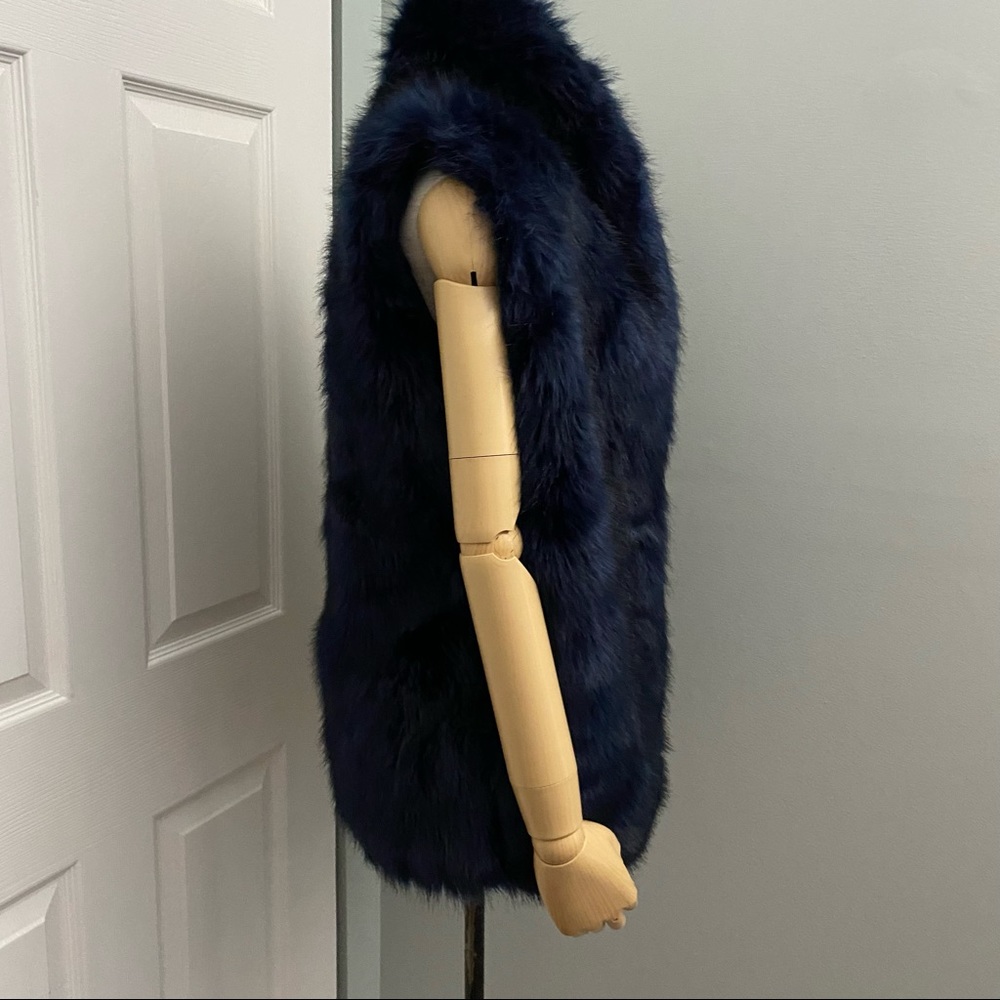 Honey Punch Dark Blue Faux Fur Vest Super Soft Size S/M - Picture 7 of 15